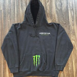 Monster Men's Black and Green Hoodie